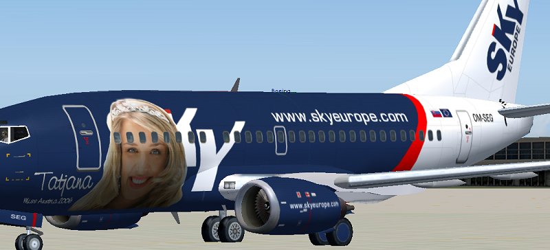 Ffx/Sgair Boeing 737-5Y0 In The Skyeurope (Ne/Esk) Tatiana Miss Austria 2006 Livery
