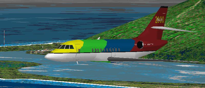 Flightsim Fs2004/Fs98 Dassault Falcon 2000 Aircraft And Tailored Panel