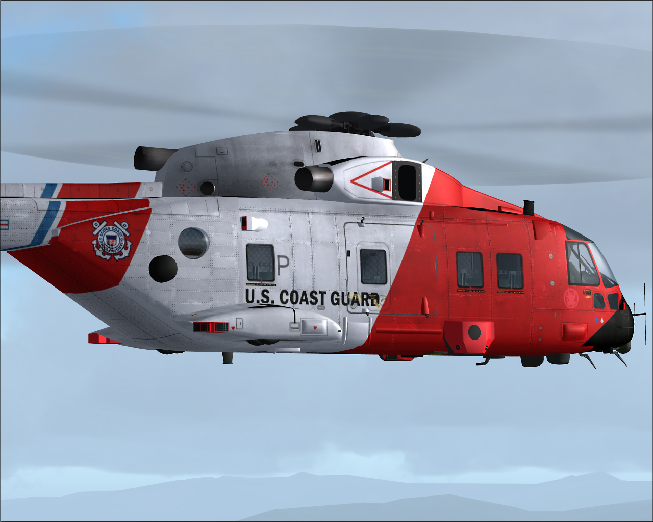 This Is Repainted Textures Of The Alphasim Westland Eh-101 Merlin For The United States Co
