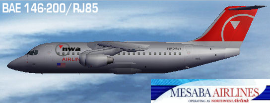 Fs2004 Ai Bae146-200/Rj85 Northwest Airlink Textures Repaint Of Fernando Martinezs Bae-146