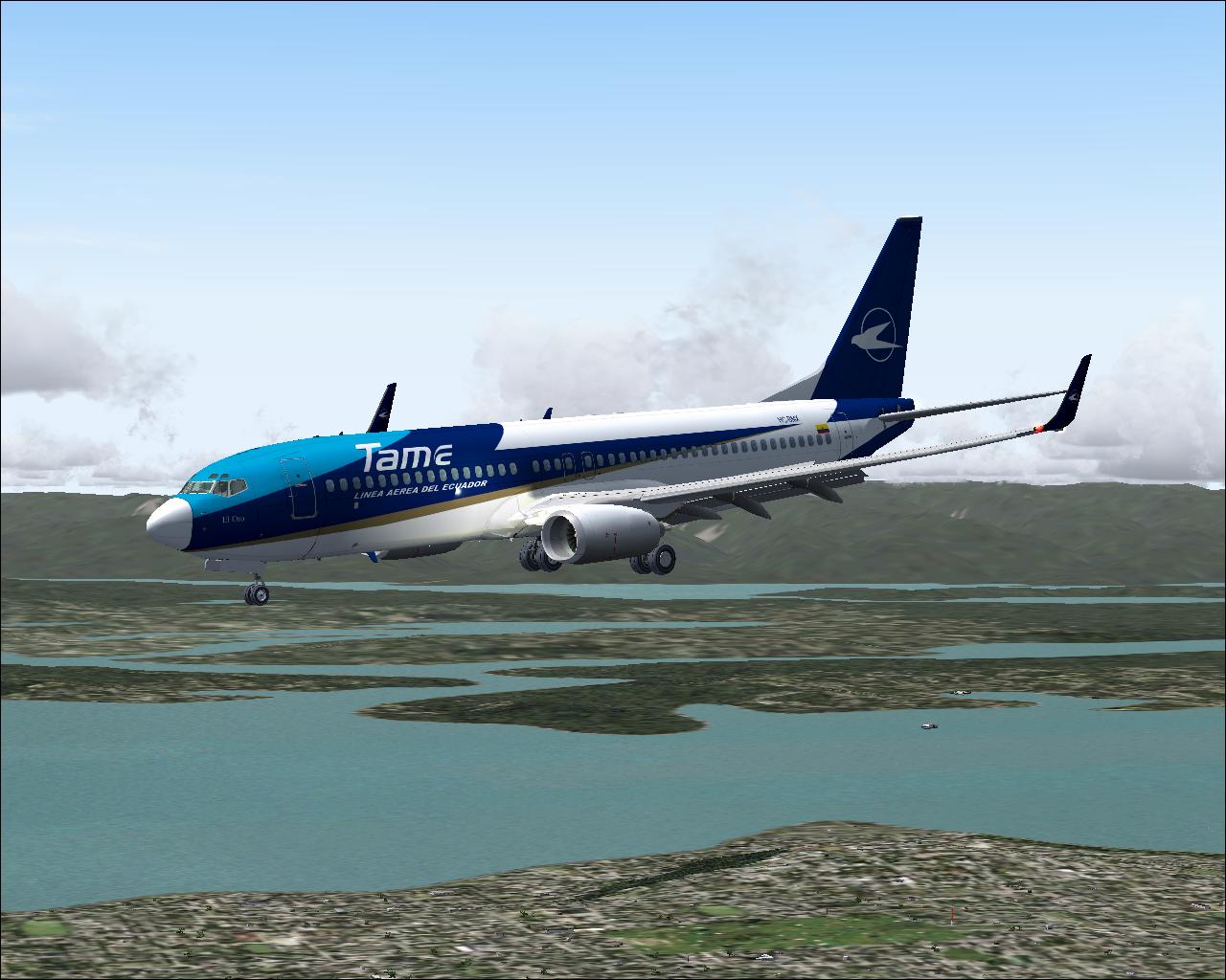 Fs2004 Boeing 737-800 Winglet Tame Ecuador Fuselage And Wings Are 32 Bits (Fictional Hc-Bm