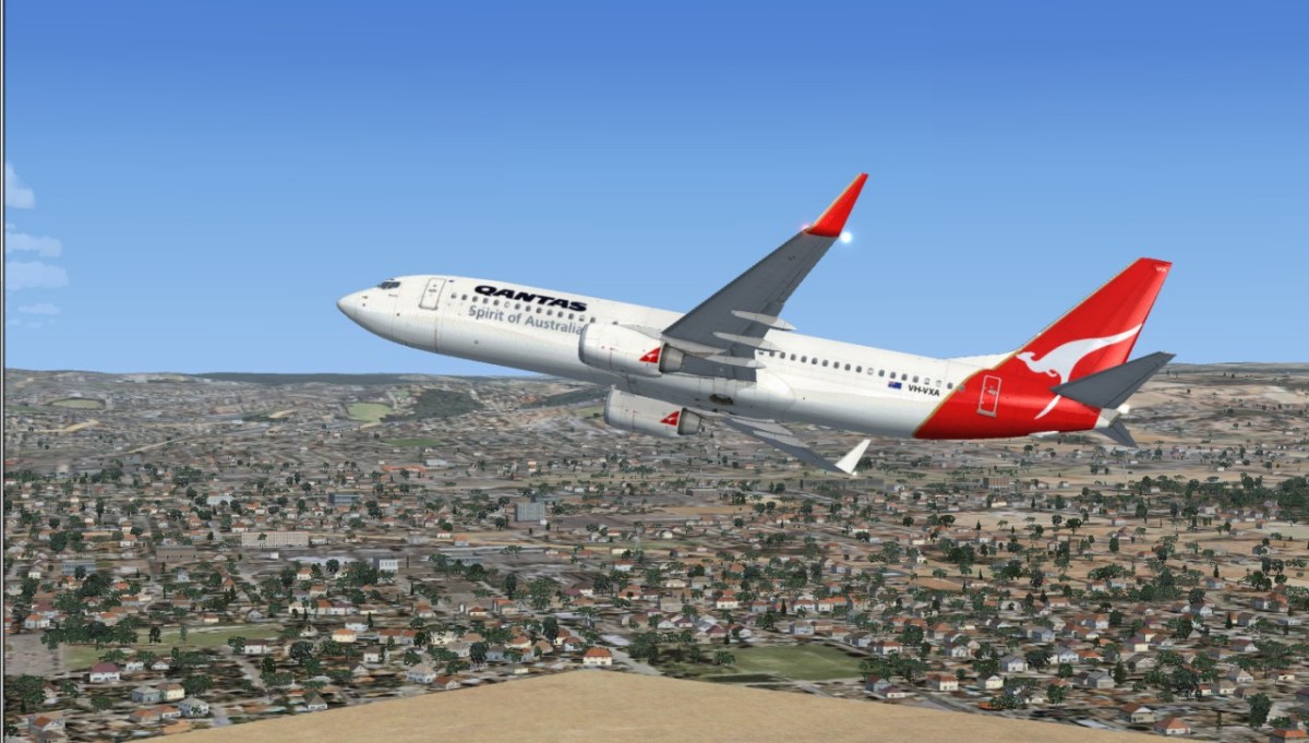 This Is Repainted Textures Of The Msfs Default 737-800 In Qantas Colours, Registration Vh-