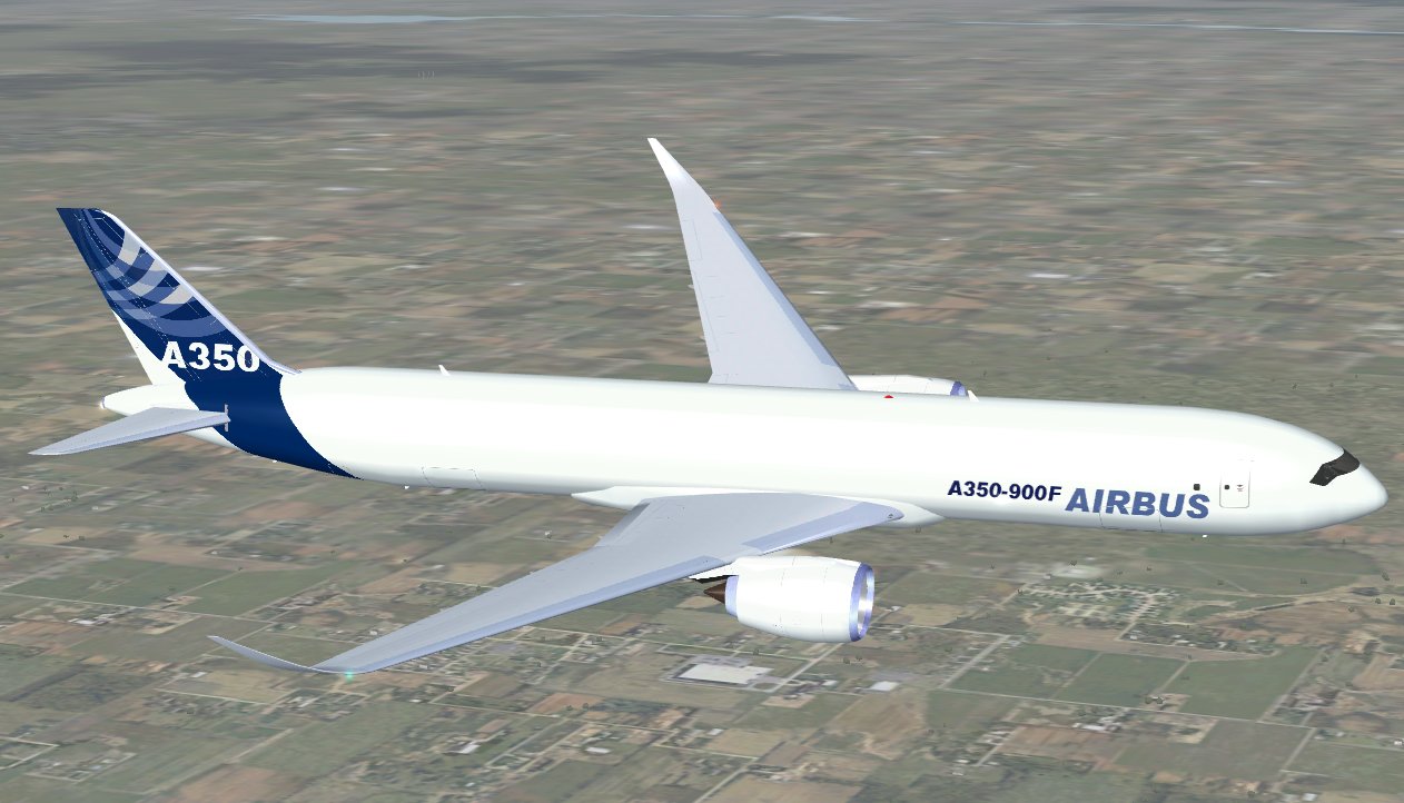 Fs2004 Airbus A350-900F (Cargo) Airbus House Colors, With Animated Ground Servicing (Ags)