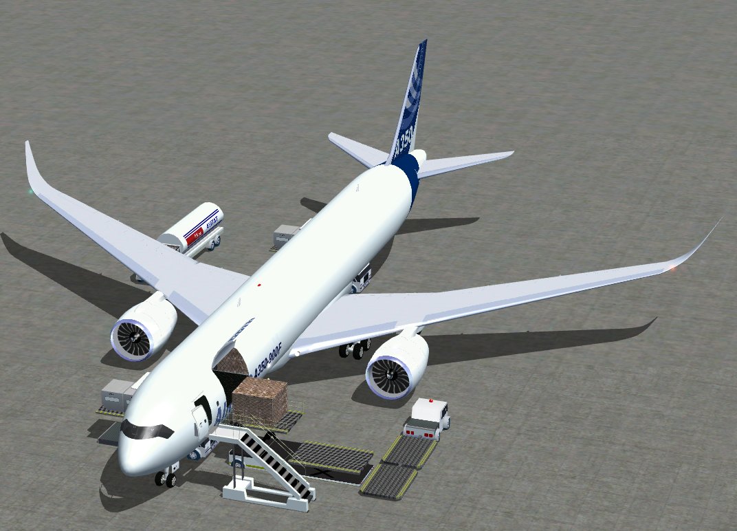 Fsx Airbus A350-900F (Cargo) Airbus House Colors, With Animated Ground Servicing (Ags)