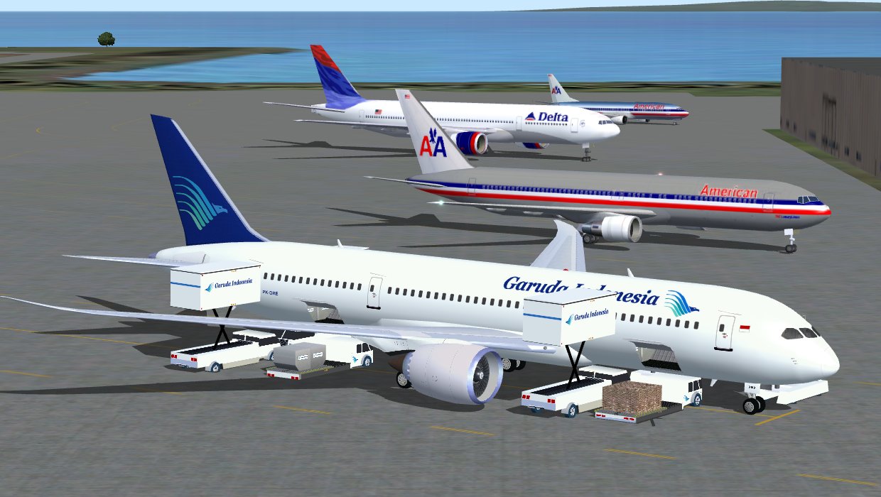 Fs2004 Garuda Indonesia Boeing 787-8 All Included, (No Base Pack Needed) 3 Aircrafts With — 1