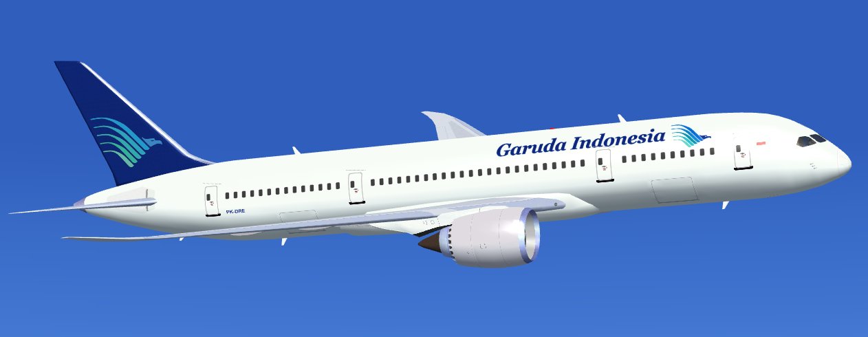 Fs2004 Garuda Indonesia Boeing 787-8 All Included, (No Base Pack Needed) 3 Aircrafts With