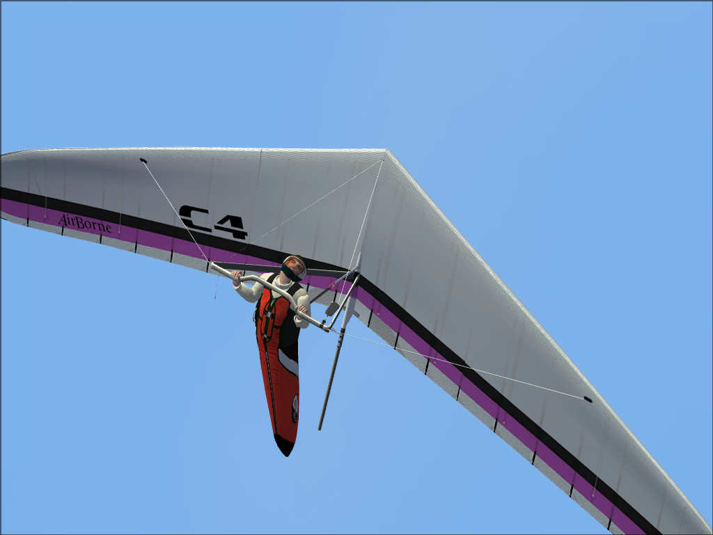 Fs2004 Airborne C4 Hang Glider Depicting One Of The Latest Topless Competition Hang Glider