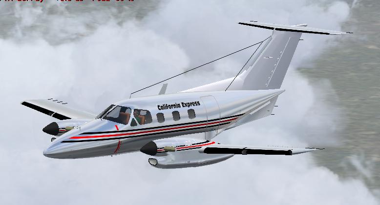 Fs2004 California Express Embraer Emb-121 Xingu A 6 Seat Twin Turboprop Painted As Califor