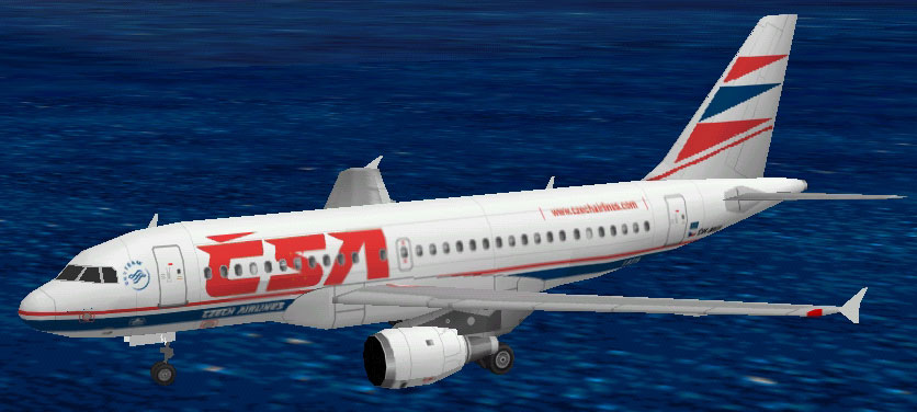 Flightsim Fs2004/Fs98 Csa (Czech Airlines) Airbus A319-112, Cfm Powered