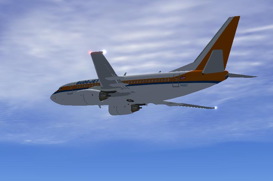 Budg-Jet Airlines Boeing 737-600 For Microsofts Flight Simulator 2002 And 2004 Textures Re