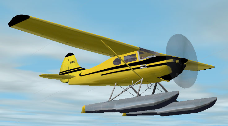 Fs2004 Cessna 170A Floatplane The Classic Cessna 170 In A Yellow And Black Scheme