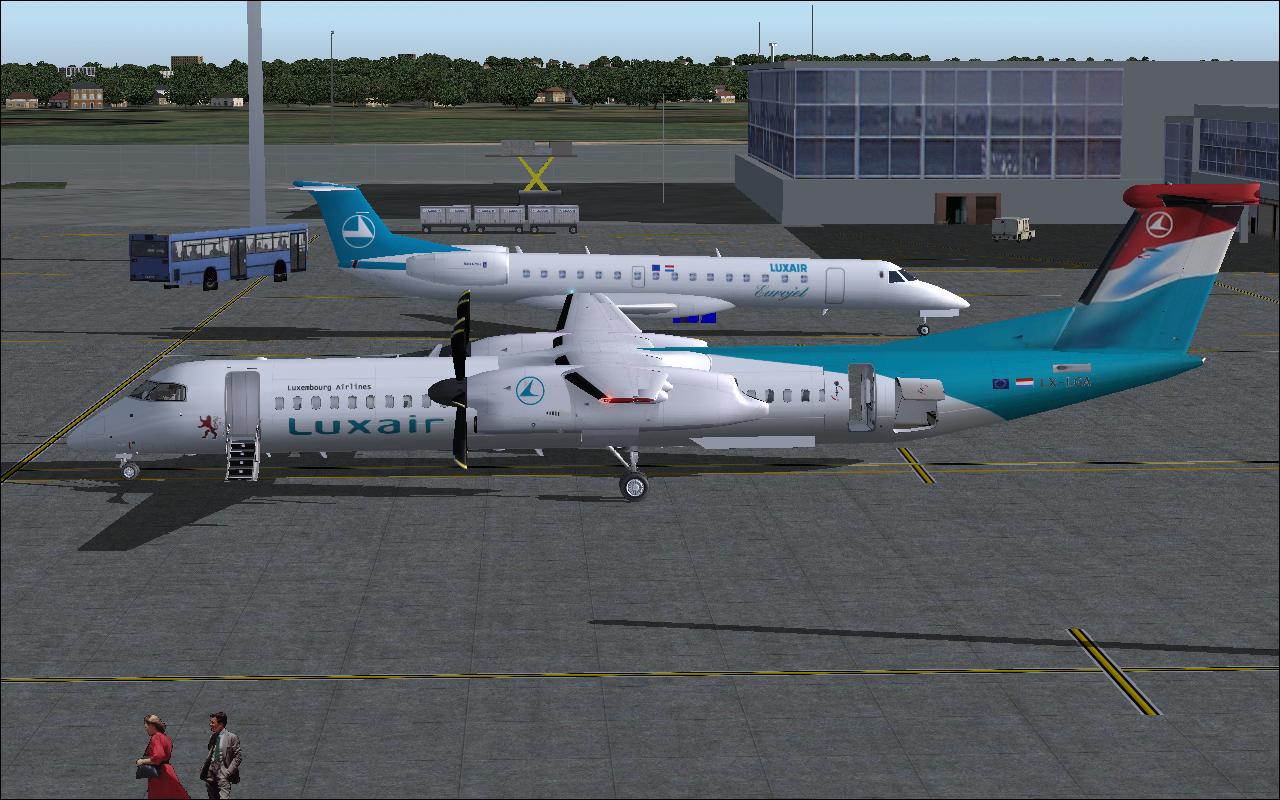 2004 Dreamwings Bombardier Dhc 8 Q-400 Luxair New Livery This Aircraft Model Includes Most