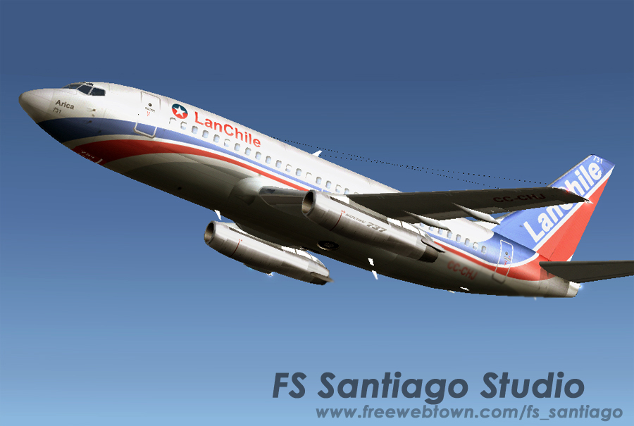 Fs2004 Lan Chile Boeing 737-2A1 Cc-Chj Model And Paint Kit By Ffx Textures Repaint By Andr — 1
