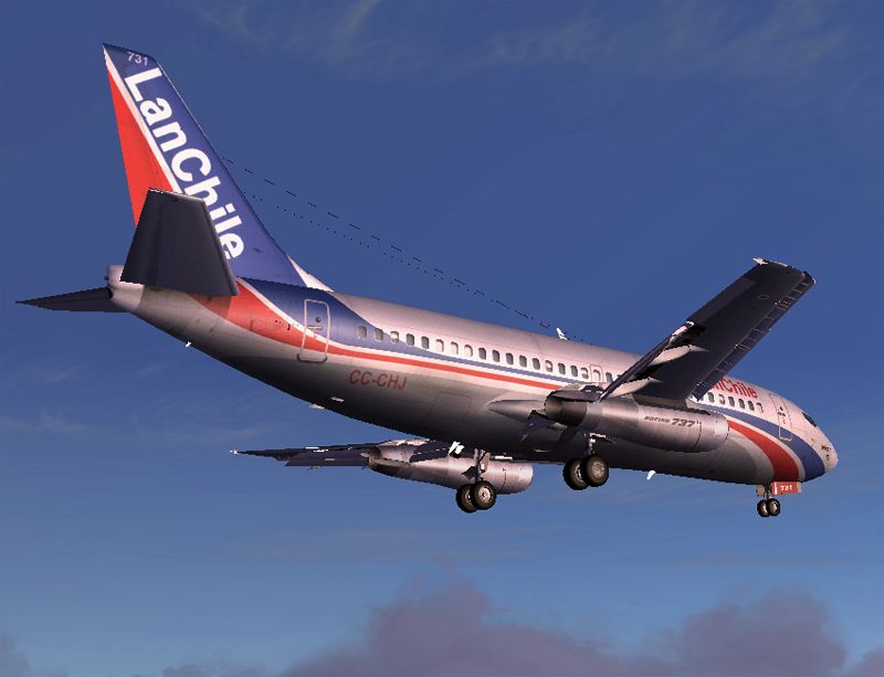 Fs2004 Lan Chile Boeing 737-2A1 Cc-Chj Model And Paint Kit By Ffx Textures Repaint By Andr