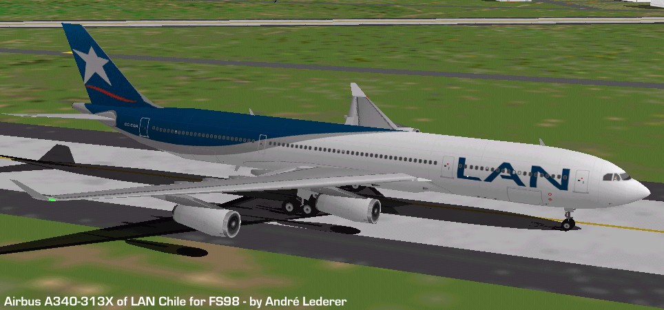 Flightsim Fs2004/Fs98 Aircraft Lan Chile A340-300 Airbus A340-313X Of Lan Chile, Registrat