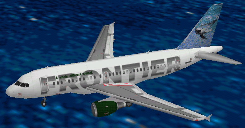 Flightsim Fs2004/Fs98 Frontier Airbus A319-111, Cfm Powered