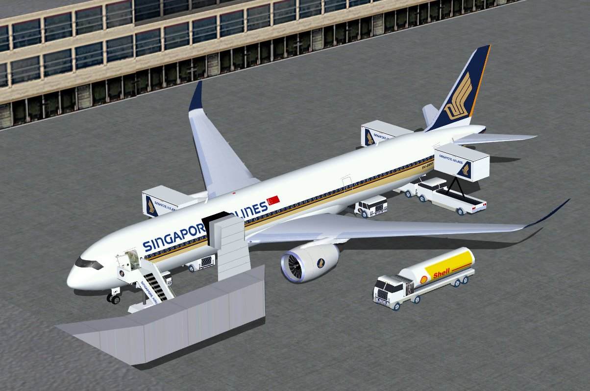Fsx Singapore Airlines Airbus A350-900 Xwb (Extra Wide Body) With Animated Ground Servicin — 1