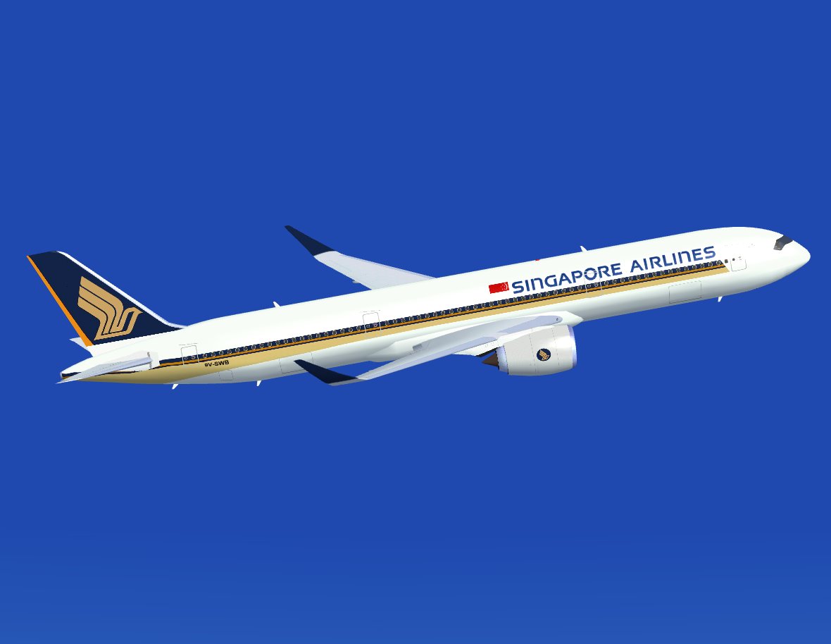 Fsx Singapore Airlines Airbus A350-900 Xwb (Extra Wide Body) With Animated Ground Servicin