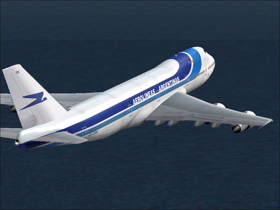 Flightsim Fs2004/Fs9-Fsx Aerolineas Argentinas 747-200 Lv-Opa Model And Paint Kit By Proje