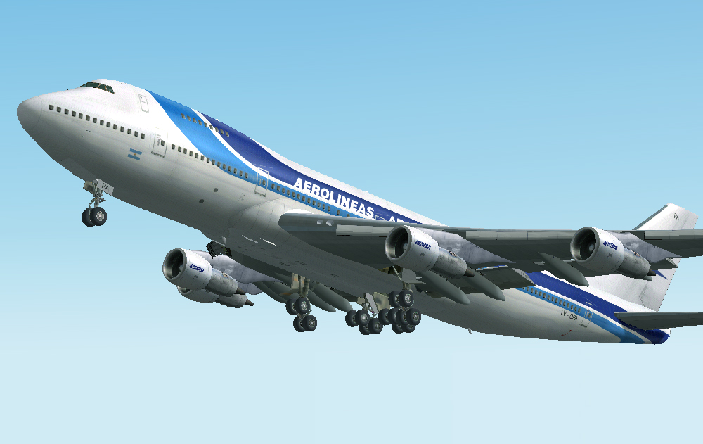 Flightsim Fs2004/Fs9-Fsx Aerolineas Argentinas 747-200 Lv-Opa Model And Paint Kit By Proje