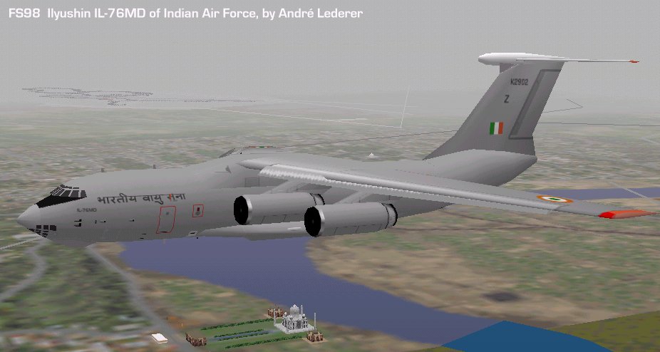 Flightsim Fs2004/Fs98 Aircraft Indian Air Force Il-76Md Ilyushin Il-76Md Of Indian Air For