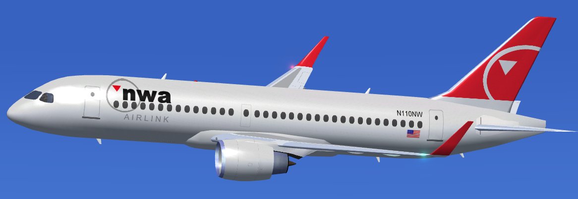 Fs2004 Northwest Airlink Cseries 110 Standard Version And Optional Lr Version, Including 4