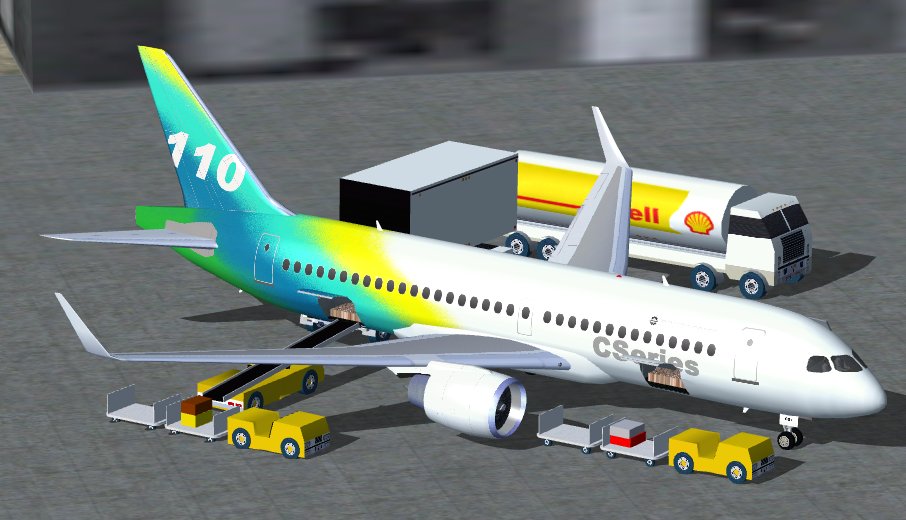 Fsx Bombardier Cseries 110 Standard Version And Optional Lr Version, Including A New Anima
