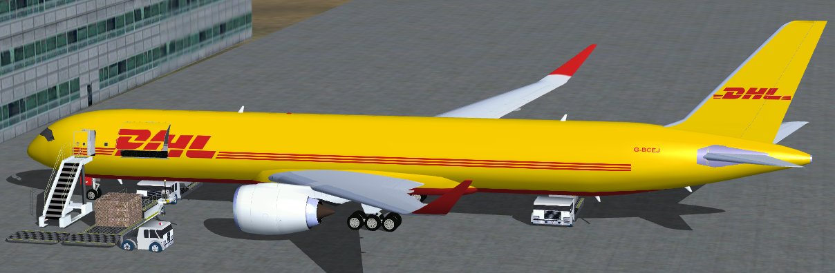 Fsx Dhl Airbus A350-900F Cargo With A 6 Wheels Landing Gears, A La 777, Including Camsim A
