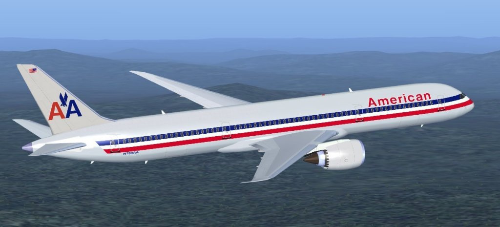 Fs2004 American Airlines Boeing 787-9, Including 4 Aircrafts With Different New Animated G
