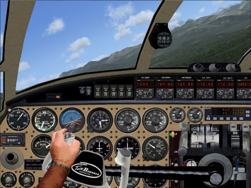 Panel Is For Fsx Bonanza Twin It Has Animated Yoke Flight Controls In 2D Panel It Was Base