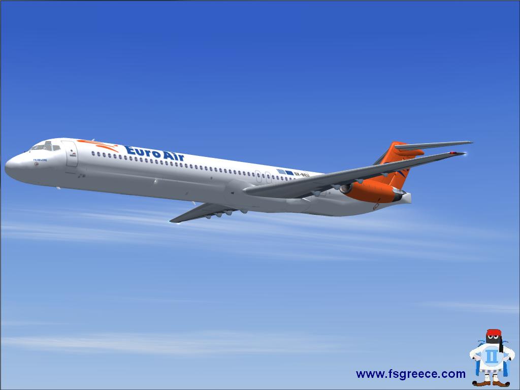 Fs2004 - Euroair Mcdonnel-Douglas Md-83 Penelope (Sx-Beu) Model: Sga Repaint: Matteo Arrot