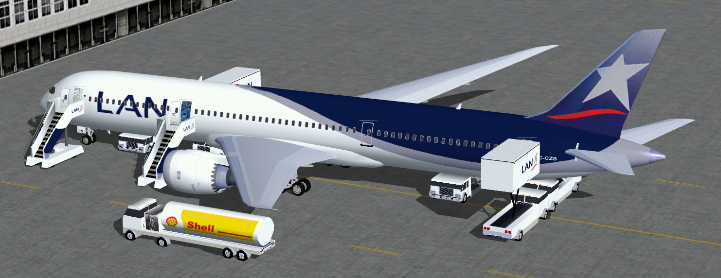 Fs2004 Lan Airlines Boeing 787-9, Including 4 Aircrafts With Different New Animated Ground — 1
