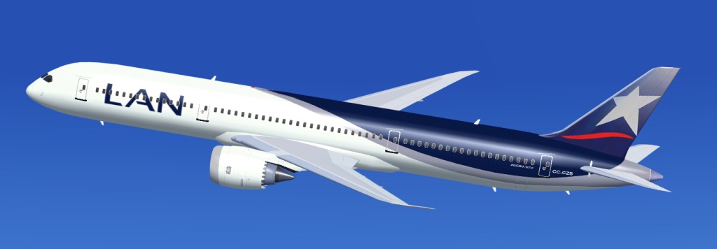 Fs2004 Lan Airlines Boeing 787-9, Including 4 Aircrafts With Different New Animated Ground