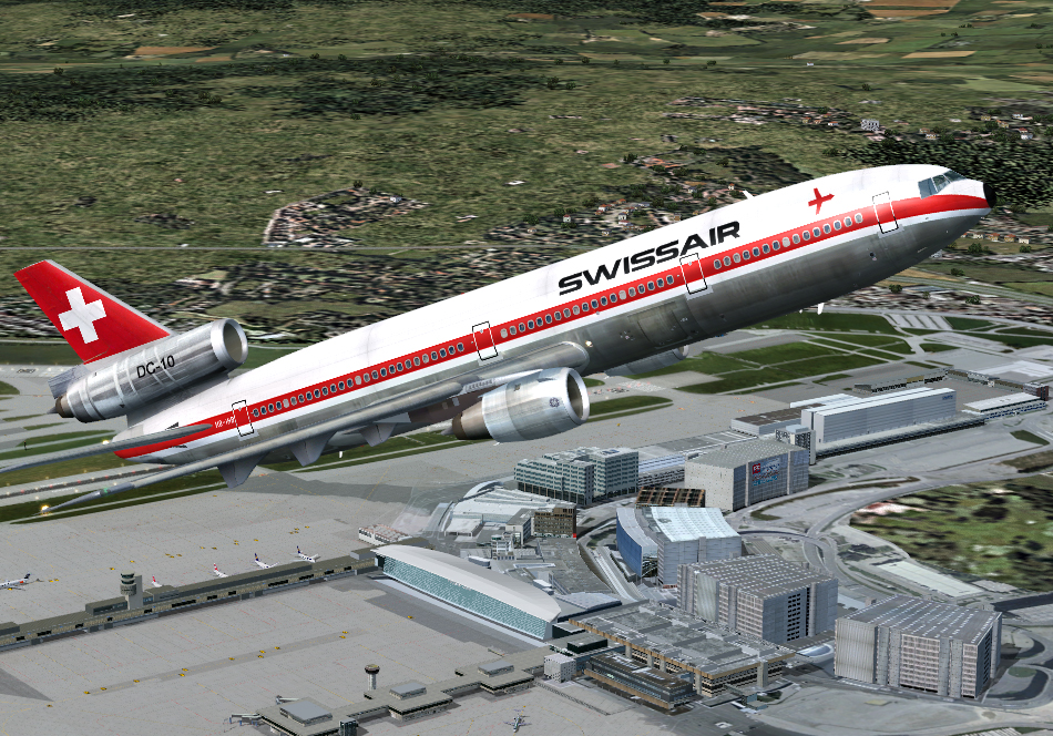 Swissair Mcdonnell Douglas Dc-10-30 Circa 1975 Textures Repaint By: Eduardo Villanueva / A