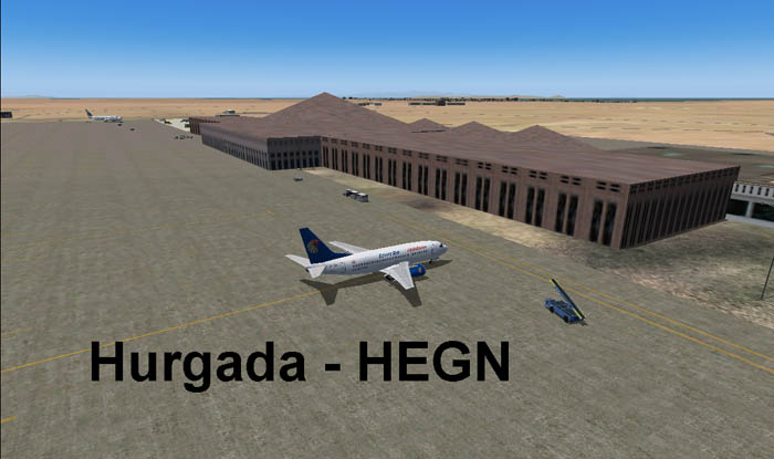 Simple Scenery Of Hurgada Hegn , City And Airport
