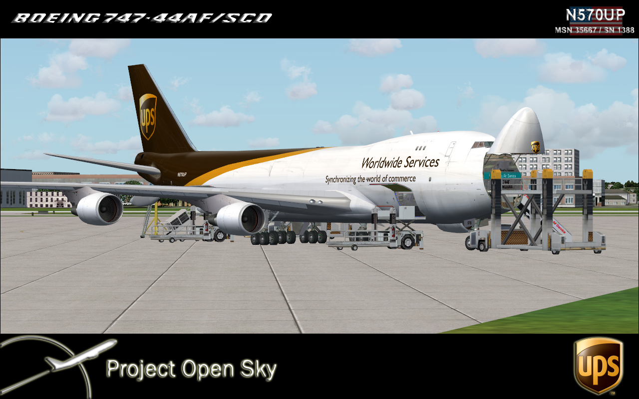 Project Opensky Boeing 747-400 Passenger V4 For Fs2004 Exclusively United Parcel Service B
