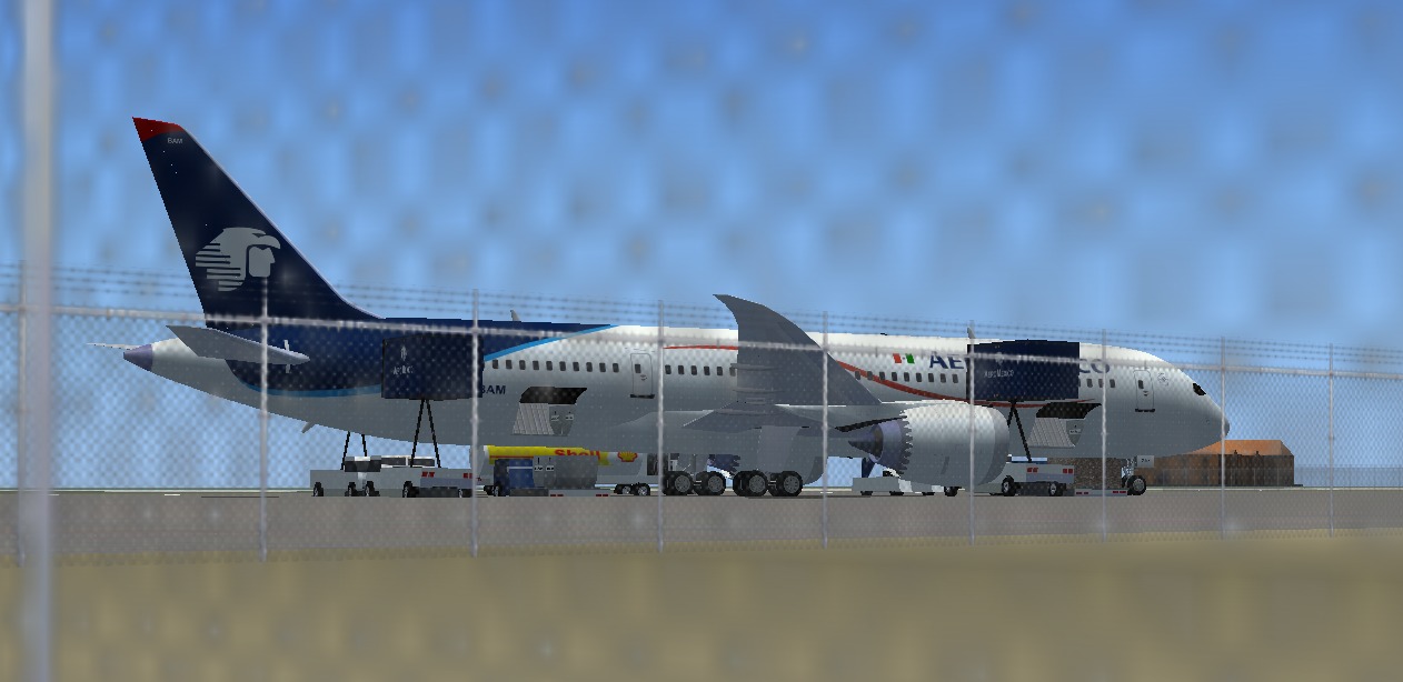 Fsx Aeromexico (New Colors) Boeing 787-8 With Different New Animated Ground Servicing (Ags — 1