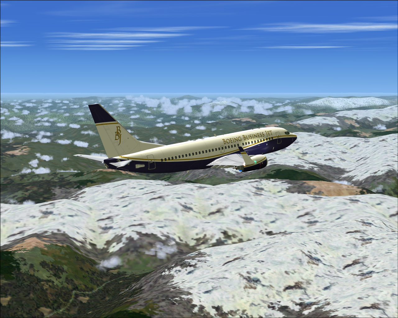 Boeing Bbj1 New House Color Scheme For Fs2004 (Based On Posky 737-700) By Marius Weber Thi — 1