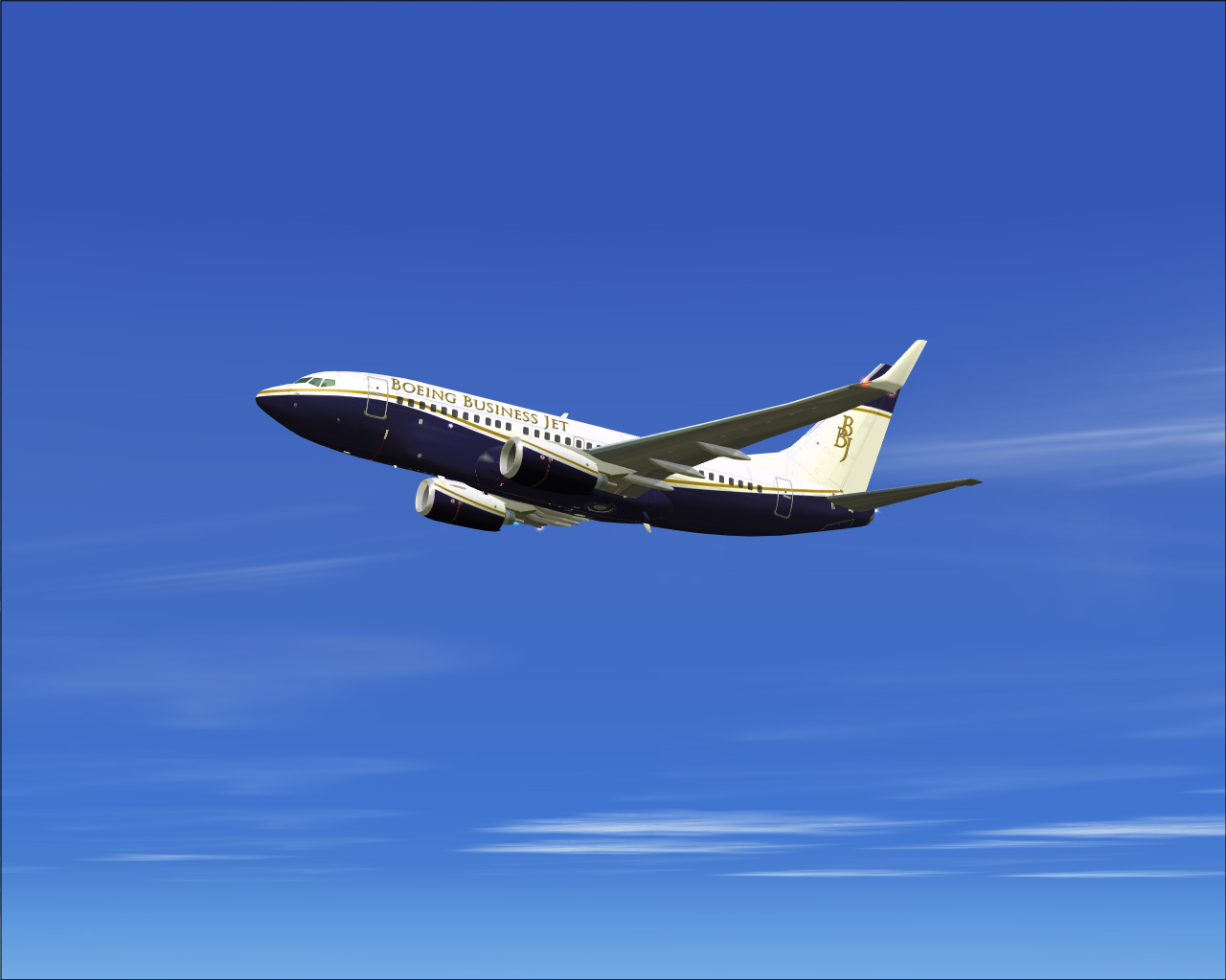 Boeing Bbj1 New House Color Scheme For Fs2004 (Based On Posky 737-700) By Marius Weber Thi