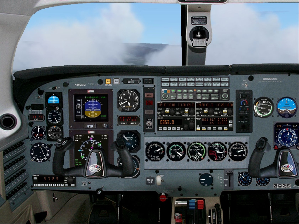Fs2004 - Picturereal Panel Piper-Meridian With Full Internal Views By Horst Paetzold Made