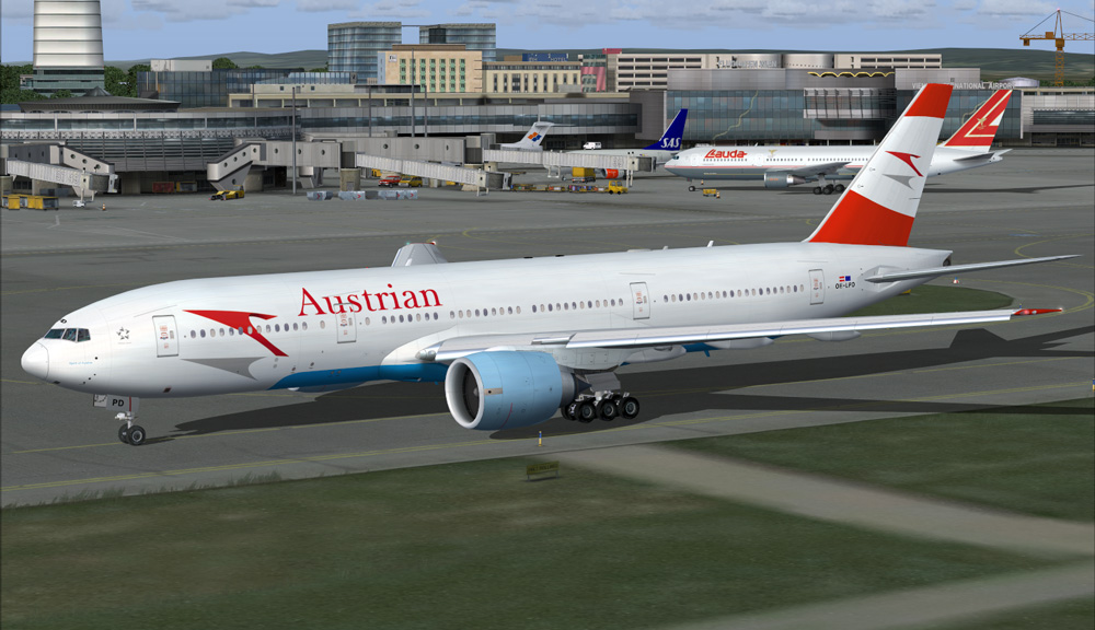Project Opensky Boeing 777-200 V2 For Fs2004/Fsx Austrian Oe-Lpd Textures By Gary Hayes Co