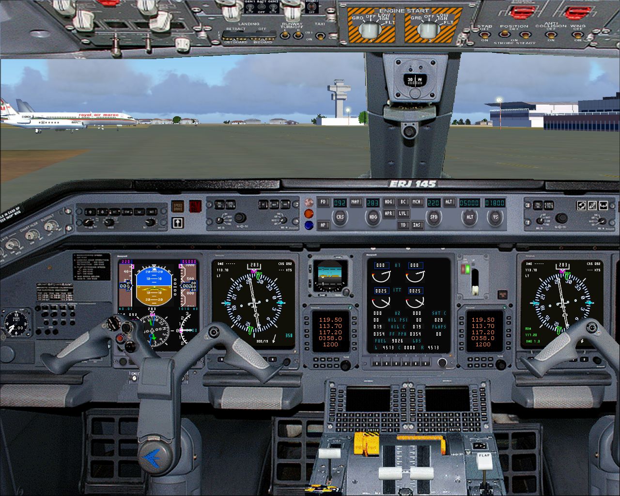 Fs2004 - Picturereal Panel Embrear-145 (Version-2) With Full Internal Views And Wingviews — 1