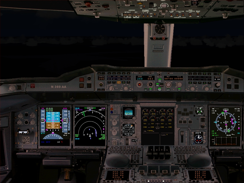 Fs2004 - Picturereal Panel Airbus A-380 With Full Interior Views And Wingviews - By Horst