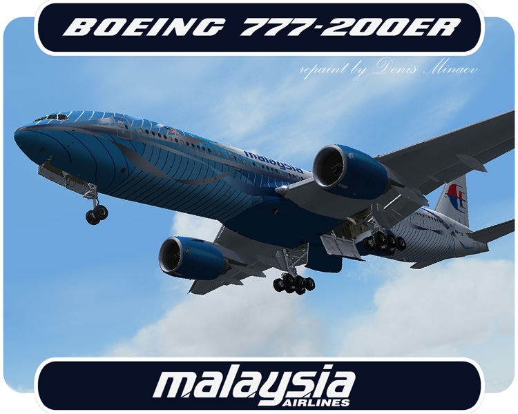 Malaysia Heliconia Livery Boeing 777-200Er Model By Opensky Textures Repaint By Denis Mina