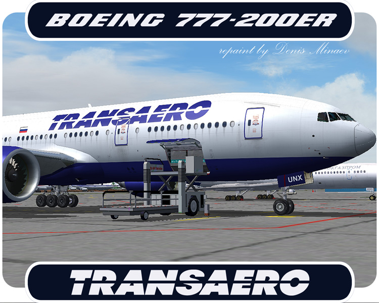 Transaero Boeing 777-200Er Model By Opensky Textures Repaint By Denis Minaev: Http://Fsrep — 1