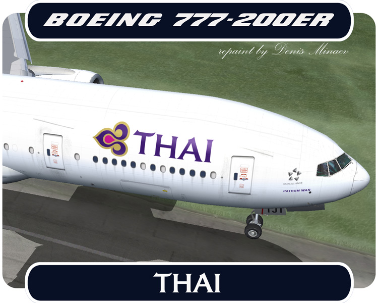 Project Opensky Boeing 777-200 V2 For Fs2004/Fsx Thai Hs-Tjt Boeing 777-200Er — 1