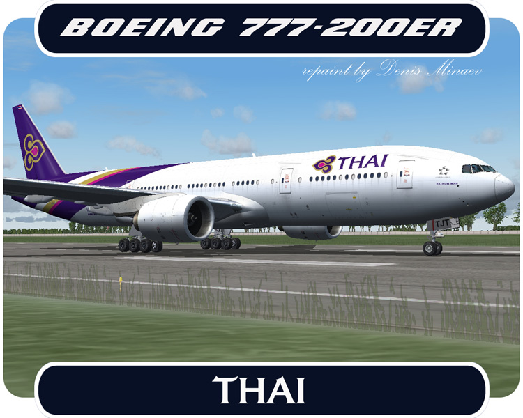 Project Opensky Boeing 777-200 V2 For Fs2004/Fsx Thai Hs-Tjt Boeing 777-200Er