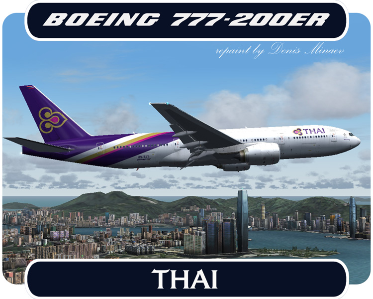 Project Opensky Boeing 777-200 V2 For Fs2004/Fsx Thai Hs-Tjt Boeing 777-200Er
