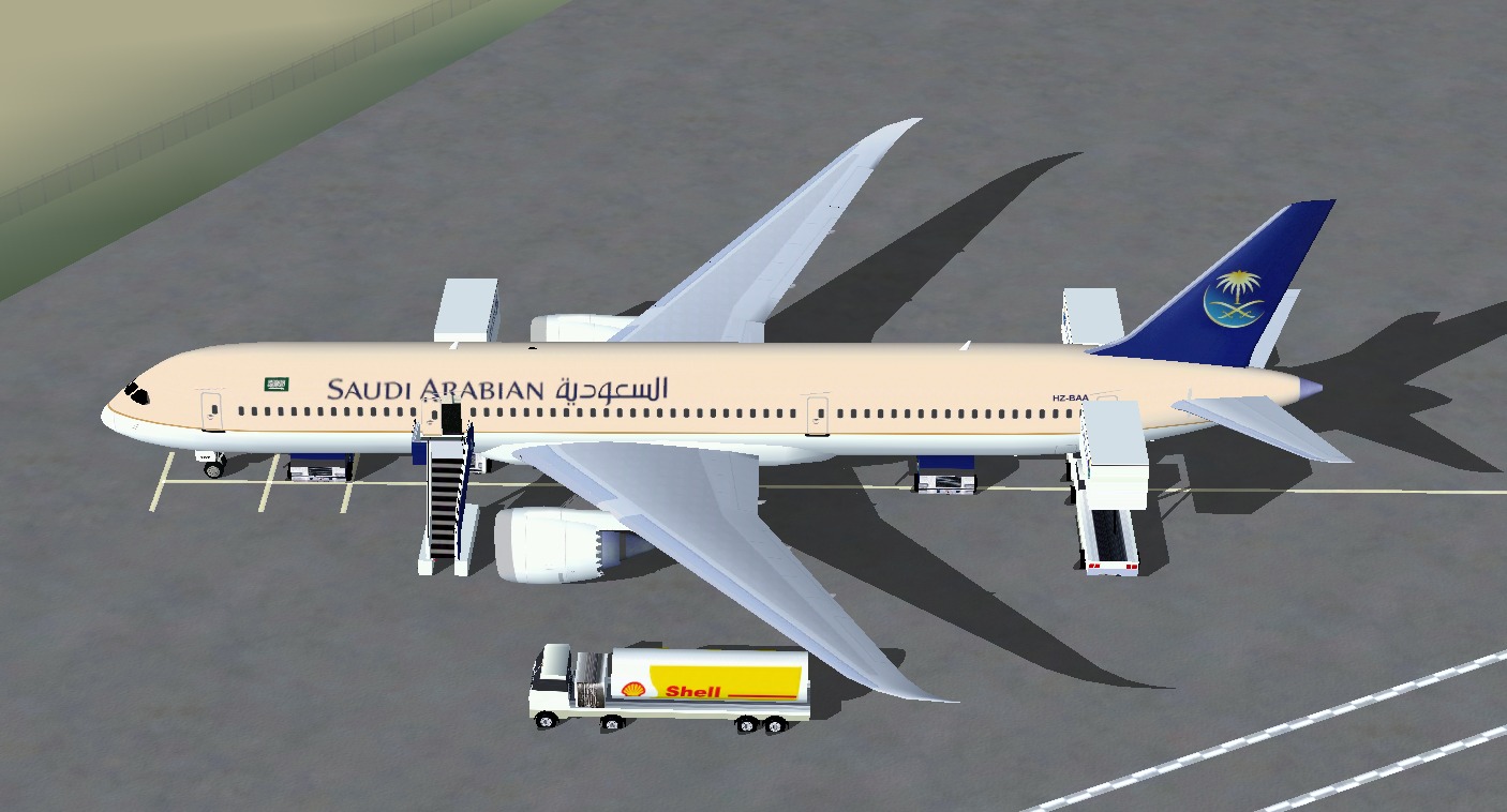 Fsx Saudi Arabian Airlines Boeing 787-9 With Animated Ground Servicing (Ags)