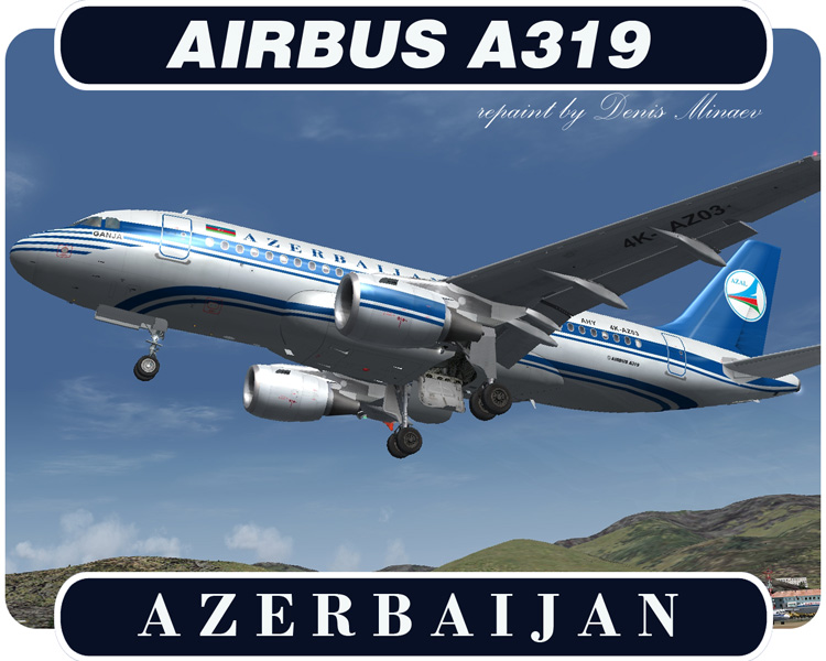 Fs2004 Azerbaijan Airlines Airbus A319-111, Registration 4K-Az03